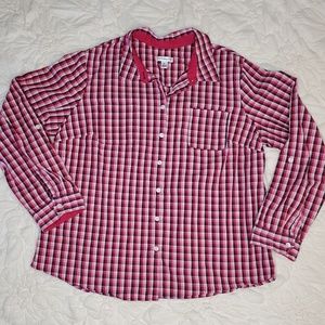 Croft & Barrow Long-sleeved Pink Plaid Shirt